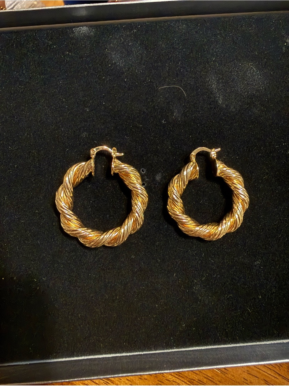 Twisted Gold Hoop Earrings — Women's Textured Hoop Jewelry